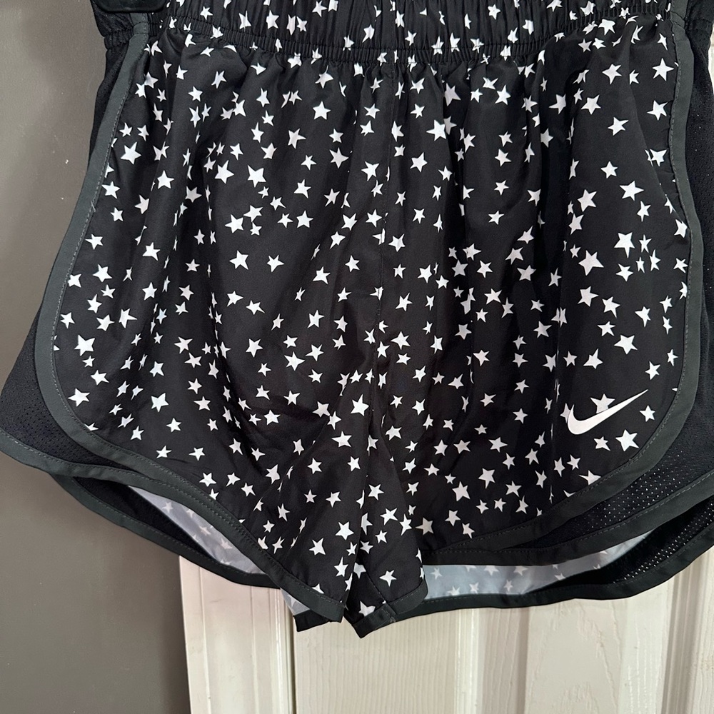 Nike Women's Black and White Star Athletic Shorts